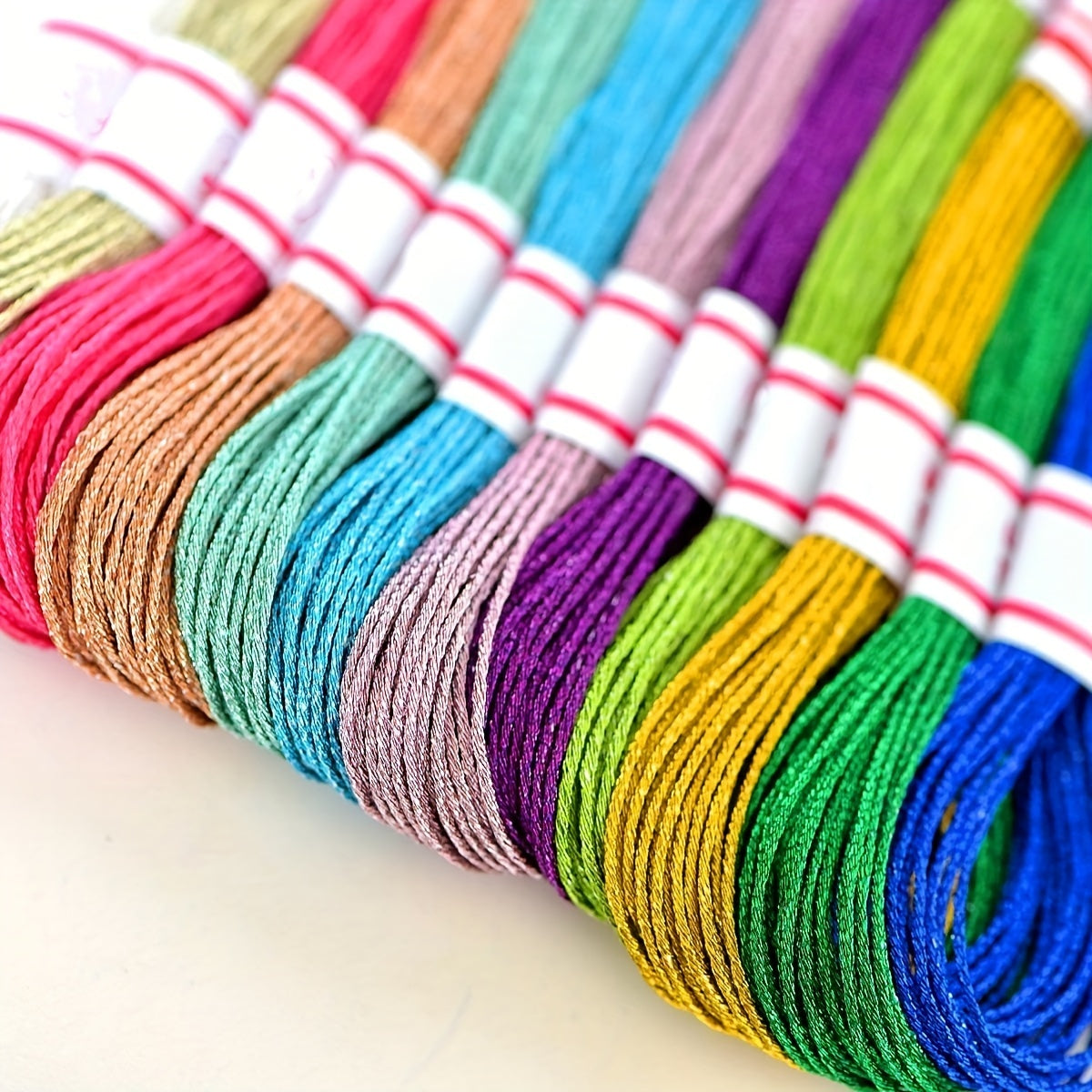 12 Colors Metallic Embroidery Thread Set for Craft Needlework Hand Embr