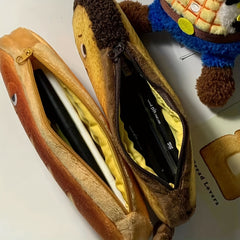Fun Simulation Bread Pencil Case Cartoon Funny Emojis Storage Bag