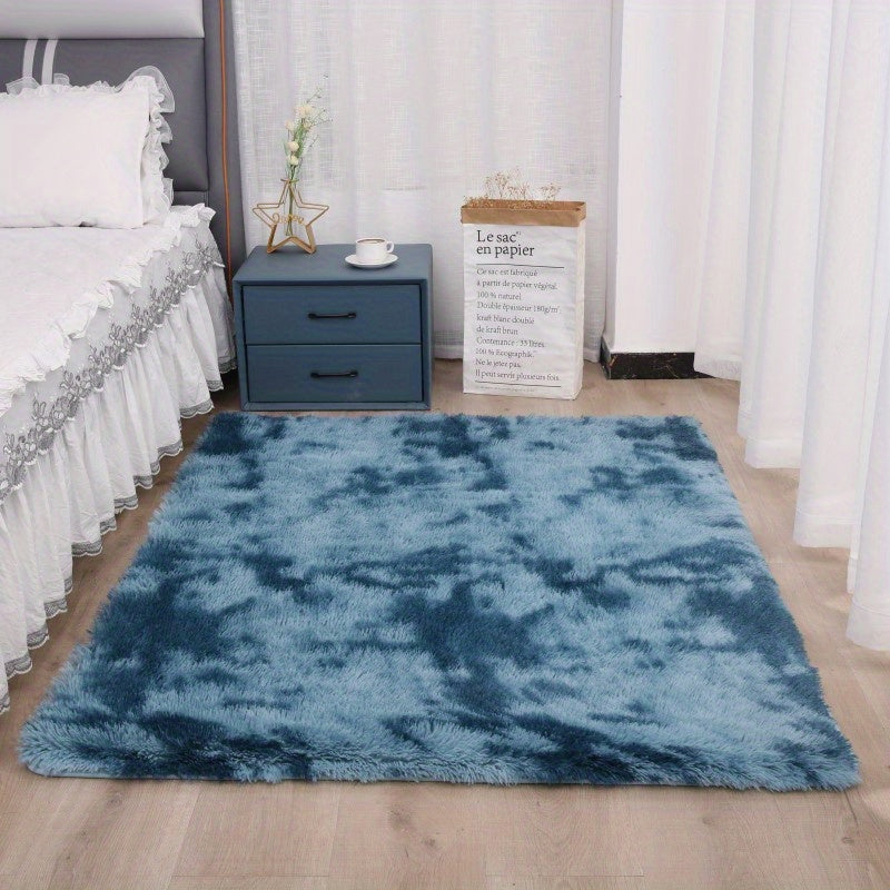 Tie Dyed Area Rug Soft Fluffy Shag Carpet