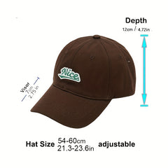 Retro Alphabet Embroidery Baseball Cap Spring Autumn Curved Eave Cap Sun Hat
