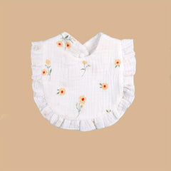Baby Printed Towel Baby Gauze Flower Wavy Edge Muslin Bib