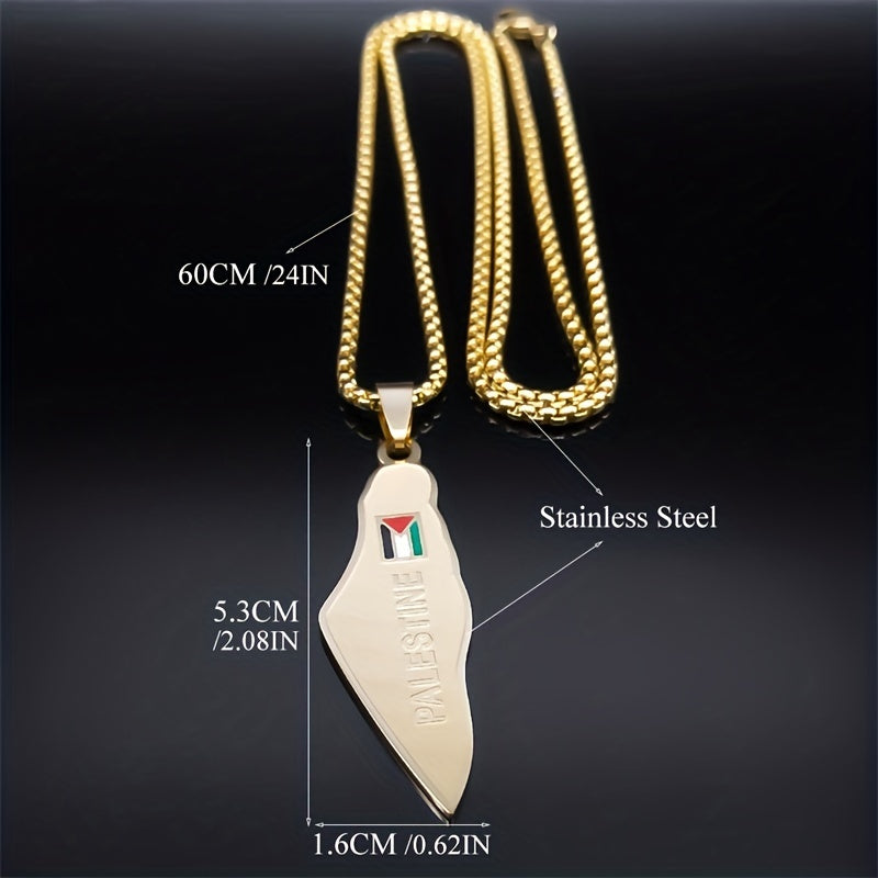Map Flag Necklace Ethnic Hip Hop Jewelry Men Women Couples