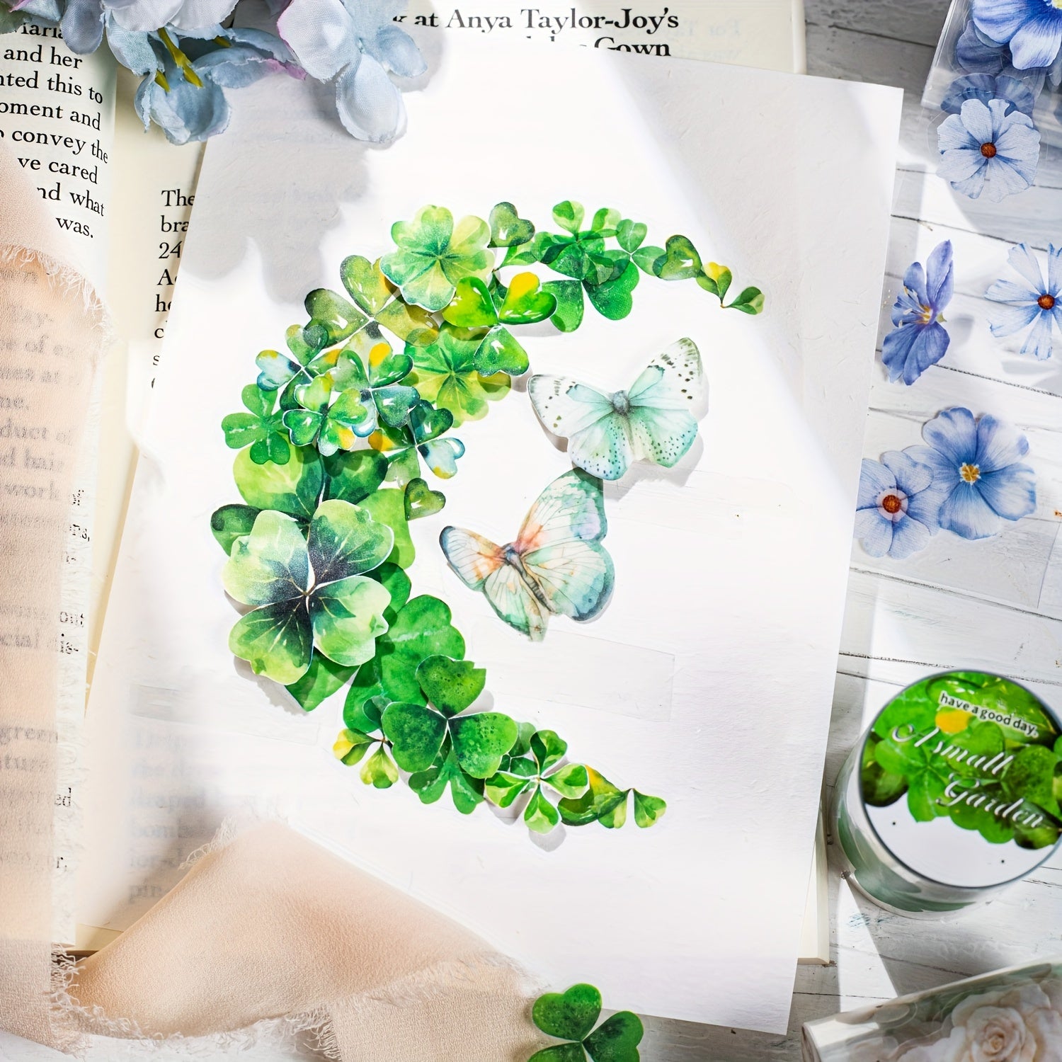 Small Garden Flower Collage Tape, 2m
