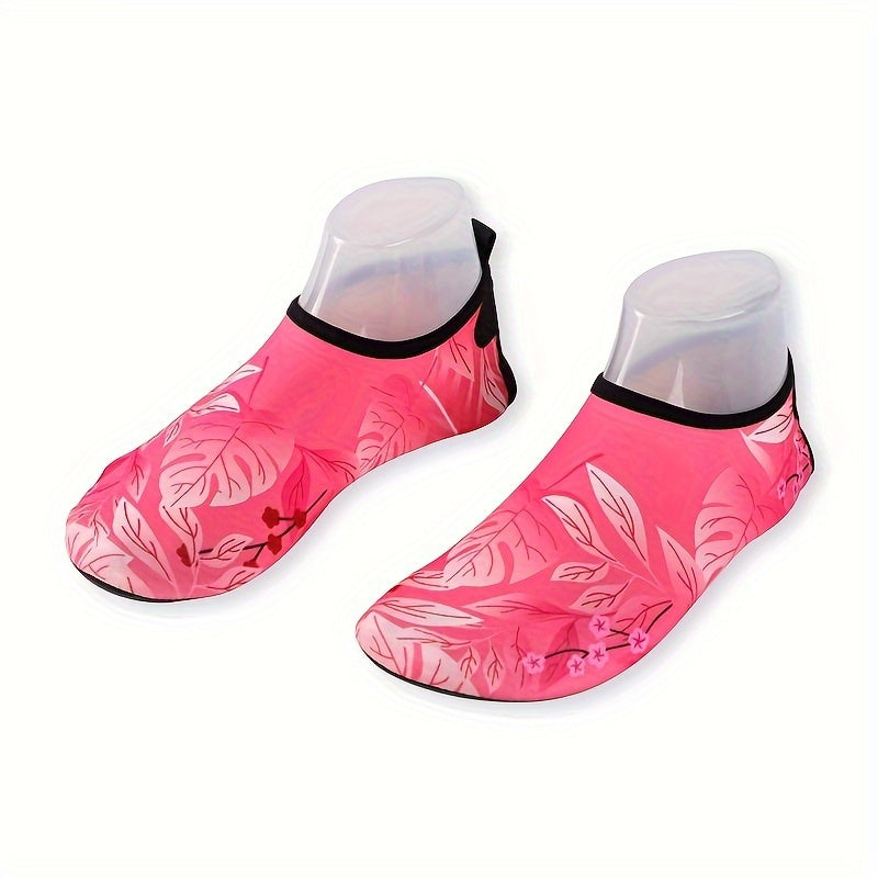 Leaf Graphic Sporty Water Shoes Quick drying Lightweight Beach Barefoot Shoes