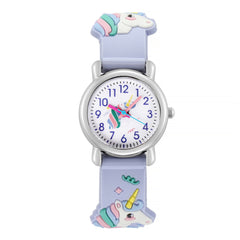 Kids Unicorn Quartz Watch Colorful Plastic Band