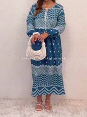 Colorblock Geometric Print Casual Dress