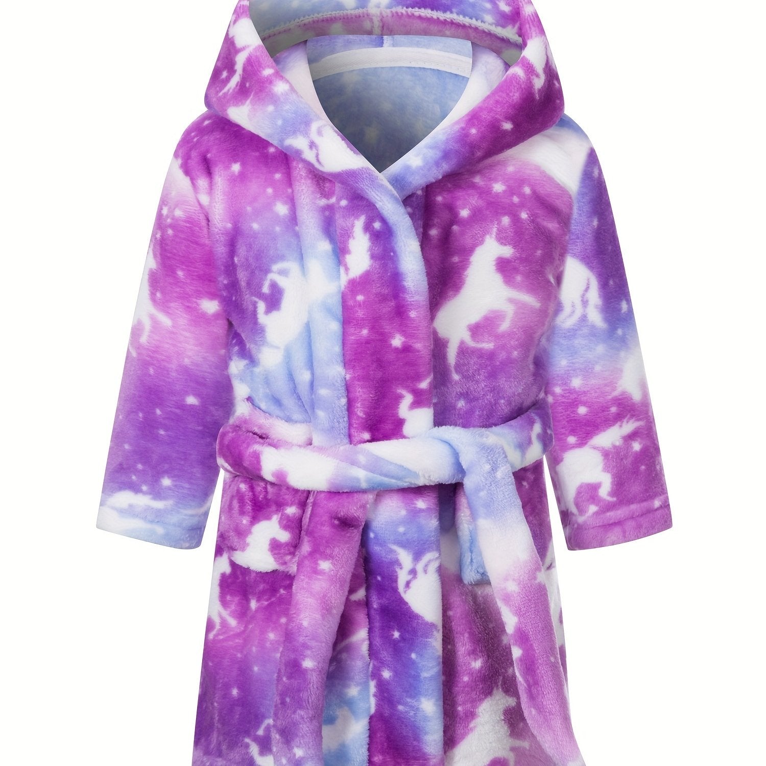 Kid's Tie Dye Flannel Hooded Bathrobe Soft Pajama Girl's Loujsonewear