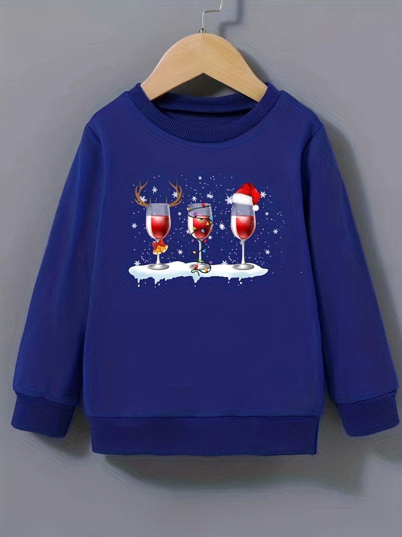 Christmas Beverages Pattern Sweatshirt for Girls