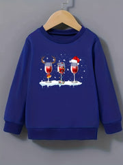 Christmas Beverages Pattern Sweatshirt for Girls