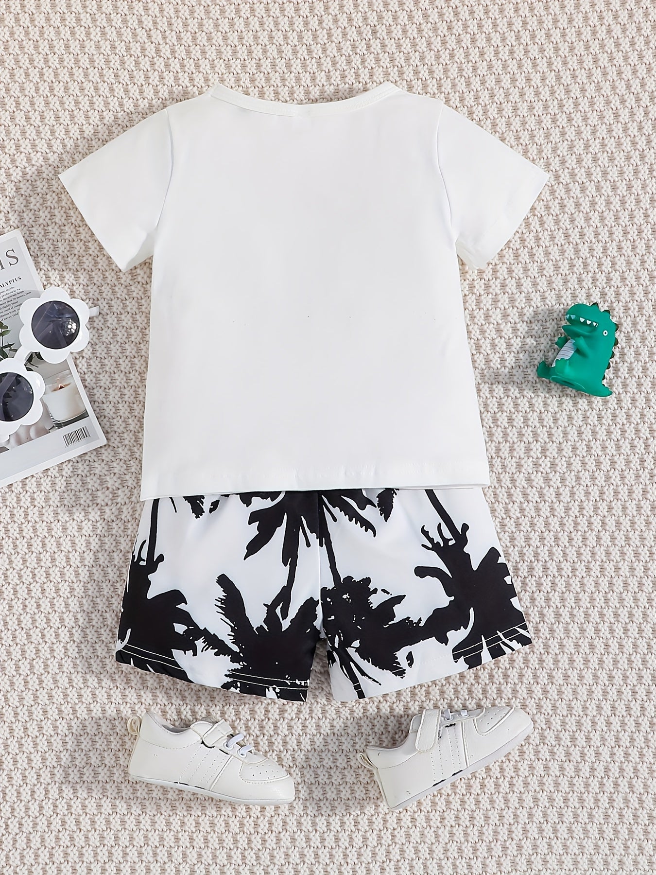 Toddler Boys Coconut Tree Print Top & Shorts Set