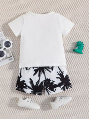 Toddler Boys Coconut Tree Print Top & Shorts Set