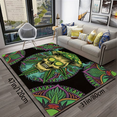 Anti Fatigue Gothic Skull Halloween Area Rug
