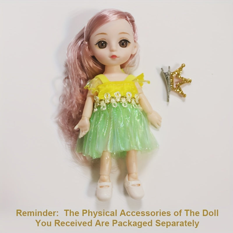 6.69in Doll Set Princess Toy with 13 Moveable Joints & Accessories