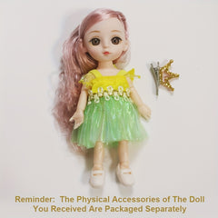 6.69in Doll Set Princess Toy with 13 Moveable Joints & Accessories