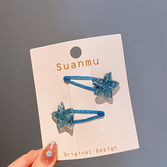 2pcs Mermaid Hair Clip Star Dolphin Hair Clip Headwear