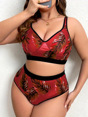 Tropical Print Longline Bra & Panty Set