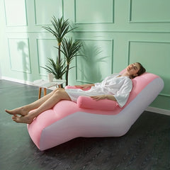 Outdoor Inflatable Flocking Sofa Couch, Portable Lounge Chair