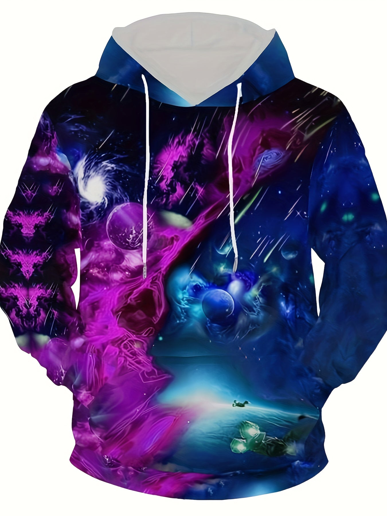 Starry Sky Print Hoodies For Men Graphic Sweatshirt Comfy Hooded Pullover