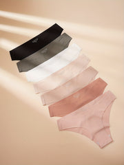7pcs Seamless Low Waist Panties Comfy & Breathable Stretchy Women's Lingerie