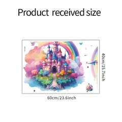 Castle Wall Stickers Rainbow Clouds Bridge Decals