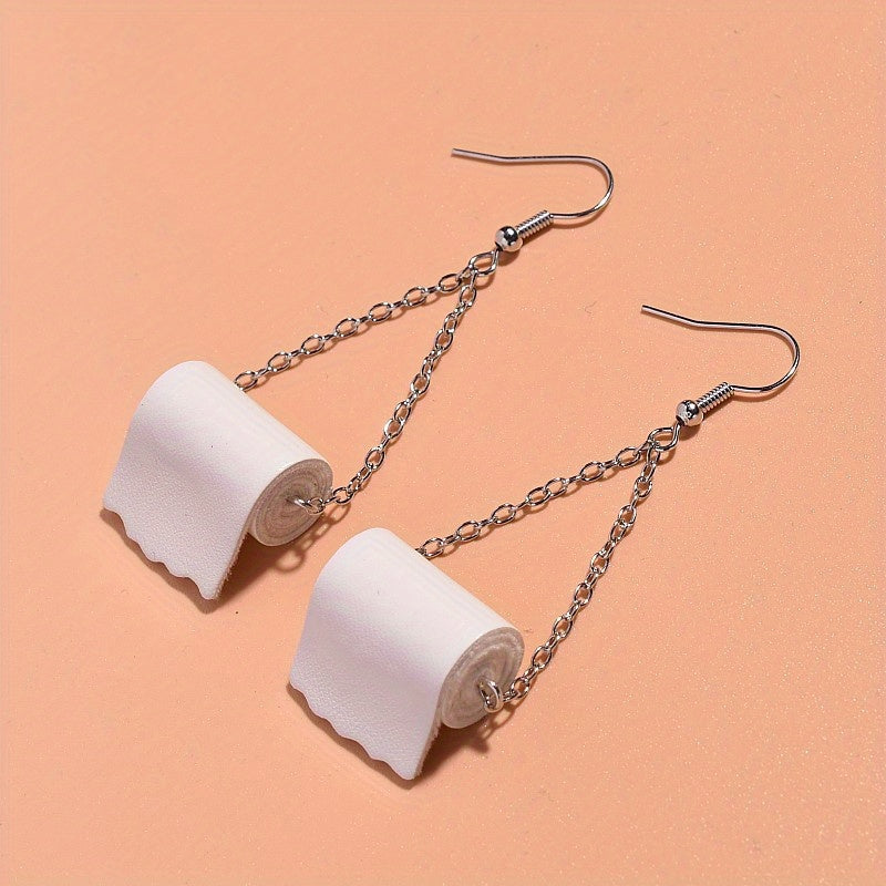 Toilet Roll Paper Pattern Earrings for Kids