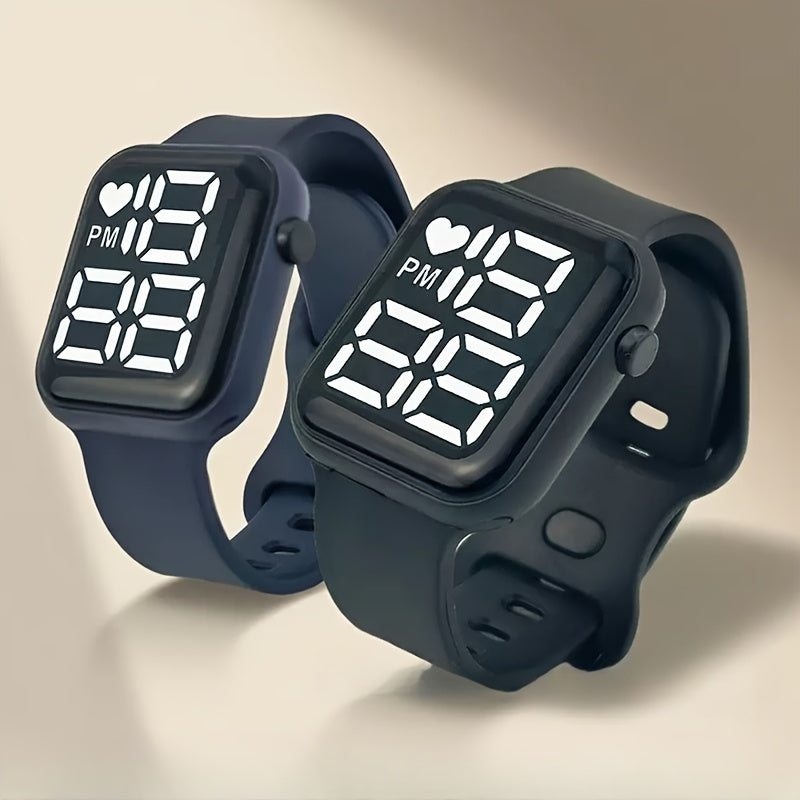Square Digital Sports Watch Multifunctional Minimalist Light Student