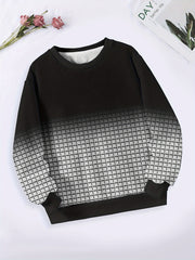 Gradient Long Sleeve Crew Neck Sweatshirt Girls Boys Spring Fall Sports Gift