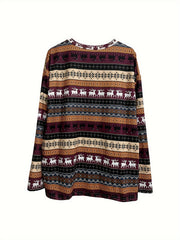 Christmas Elk & Snowflake Retro Loungewear Set