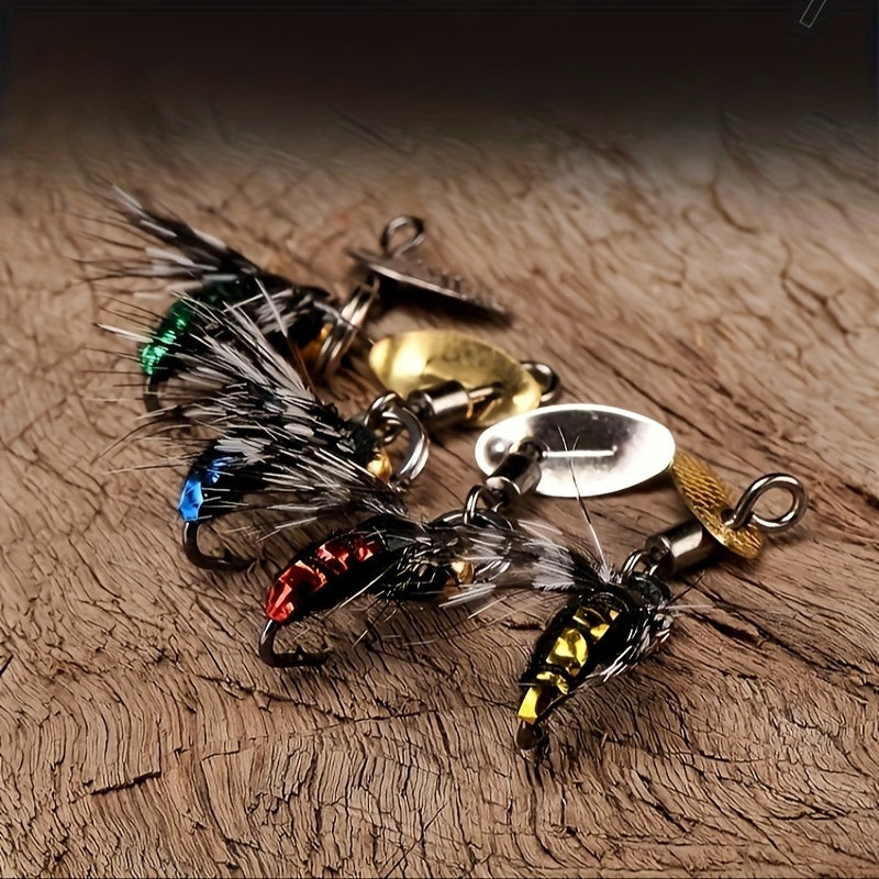 5pcs Bionic Fishing Flies Set with Storage Box - Outdoor Fishing Accessories