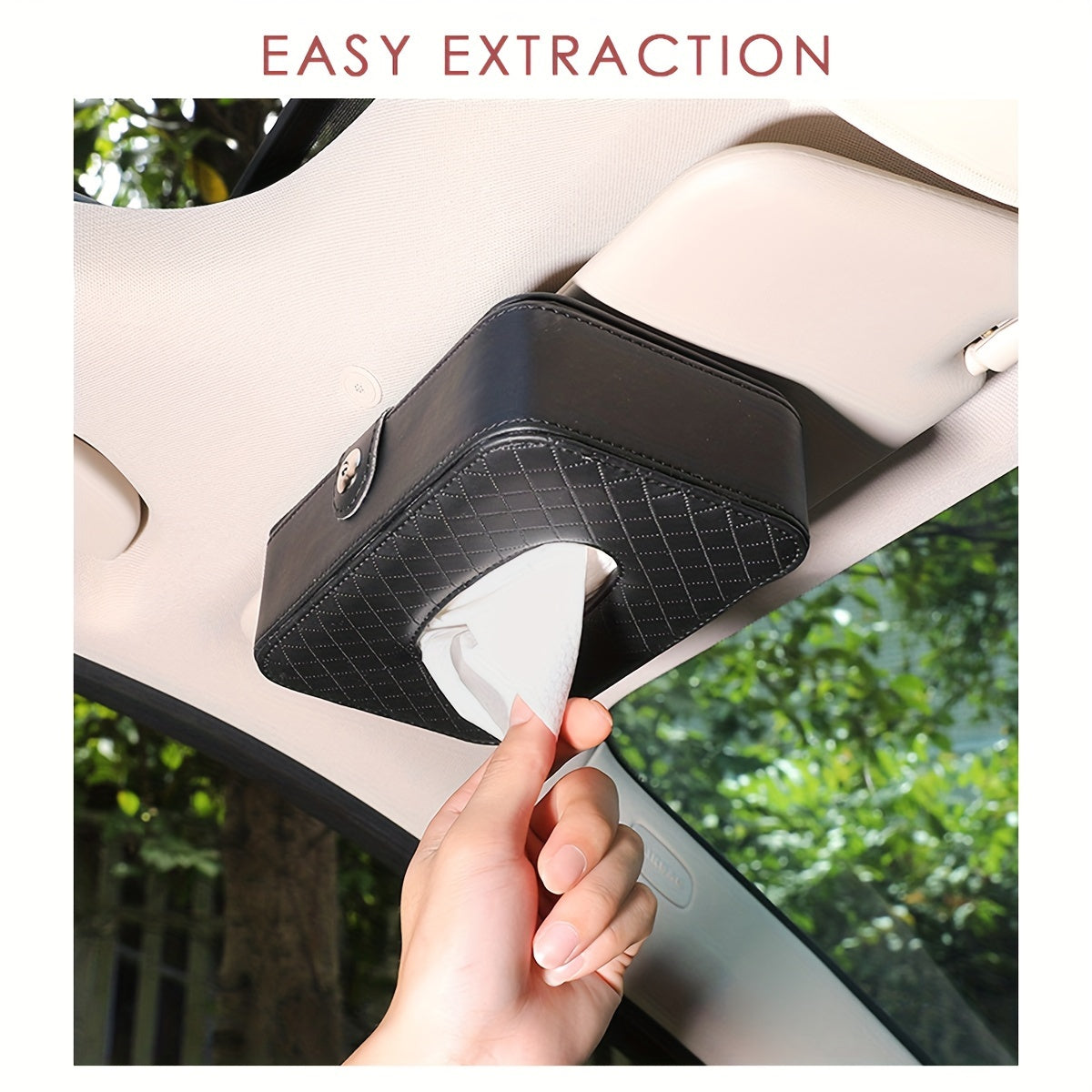 Car Tissue Box PU Leather Sunshield Auto Accessories Car Interior Supplies