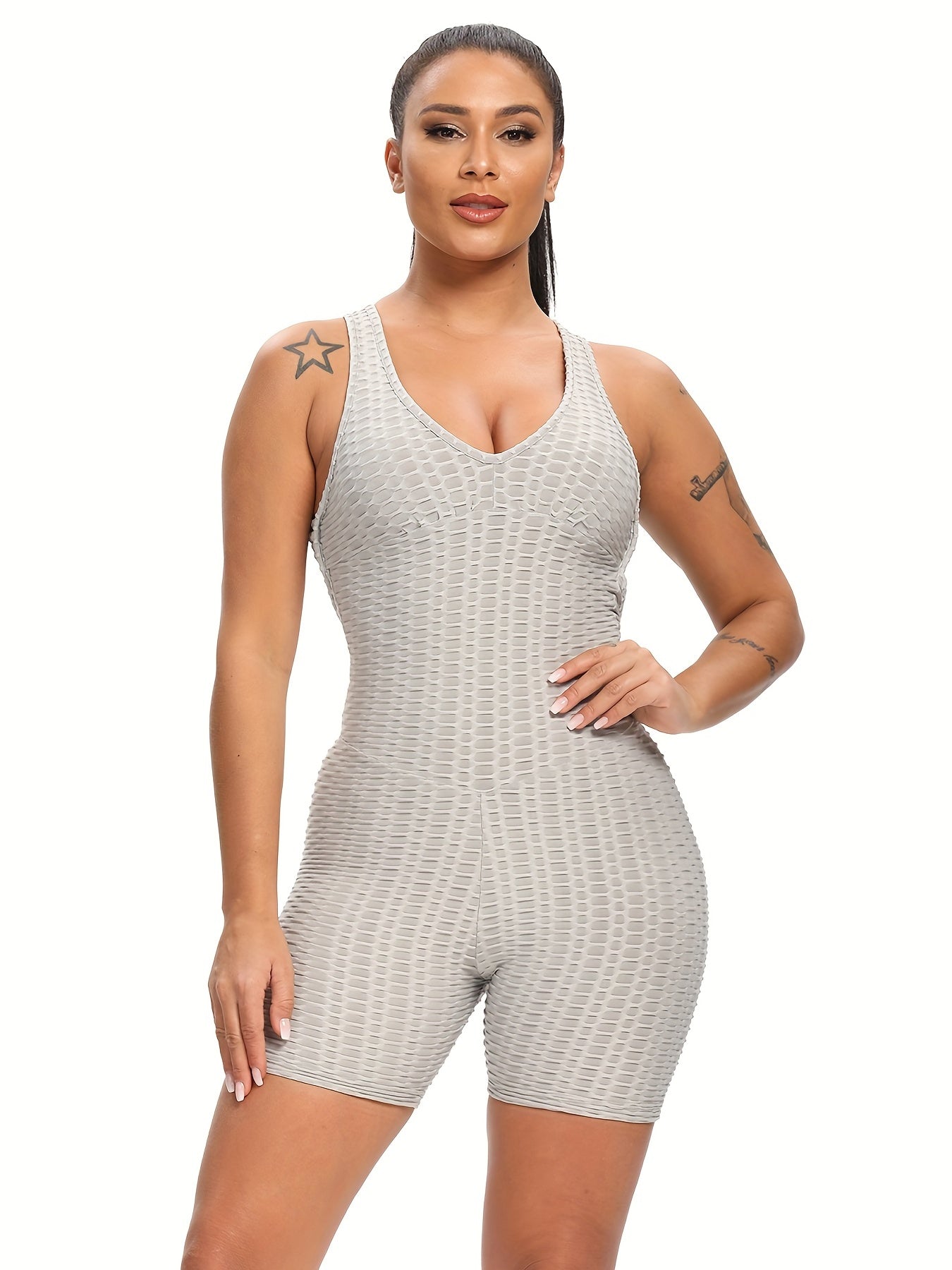 Criss Cross Backless Sleeveless Romper