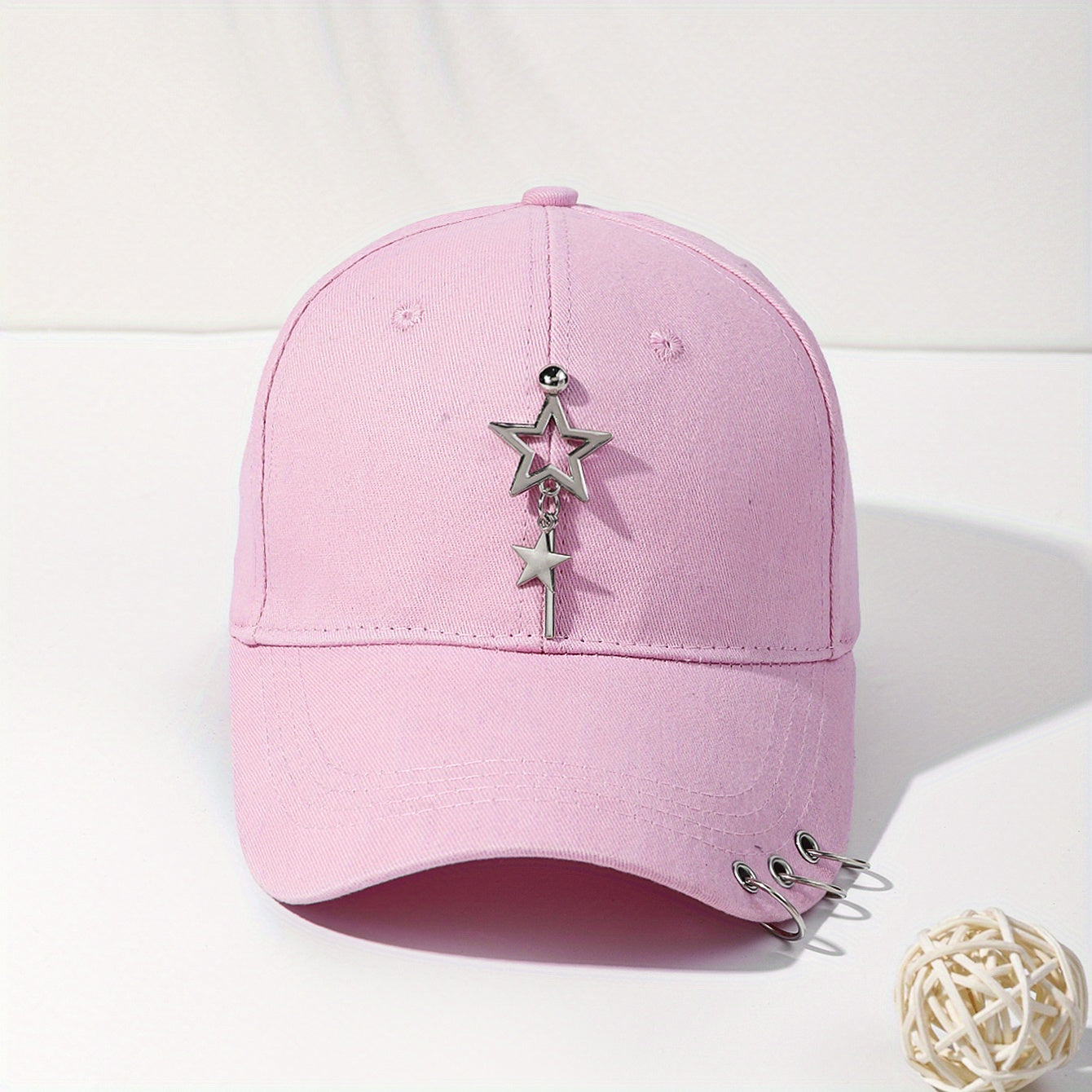 Pentagram Ring Rivet Baseball Cap Hip Hop Sun Hat Unisex Couple Dad Hats