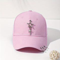 Pentagram Ring Rivet Baseball Cap Hip Hop Sun Hat Unisex Couple Dad Hats