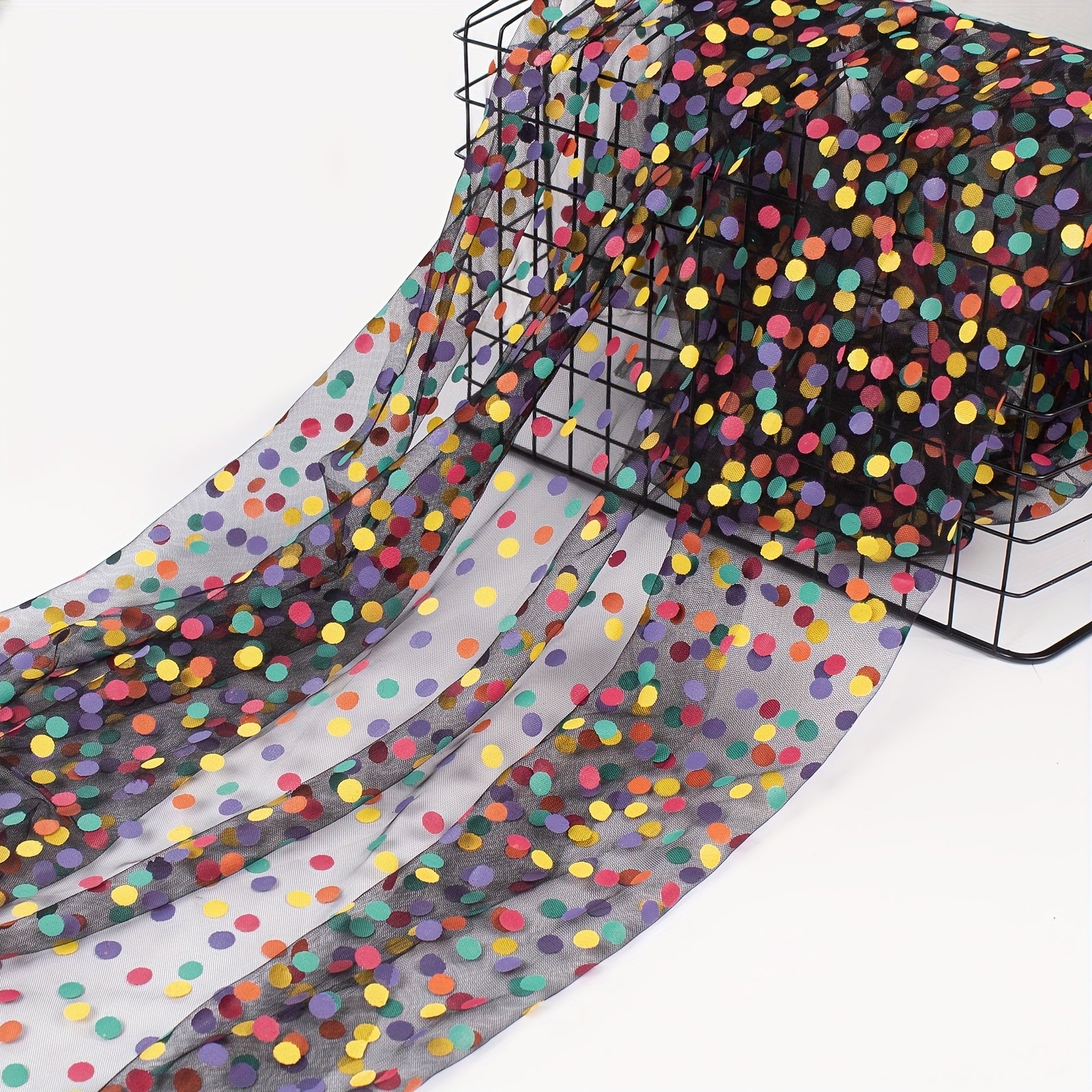 Colorful Dot Mesh for Skirts Sleeves Tops DIY