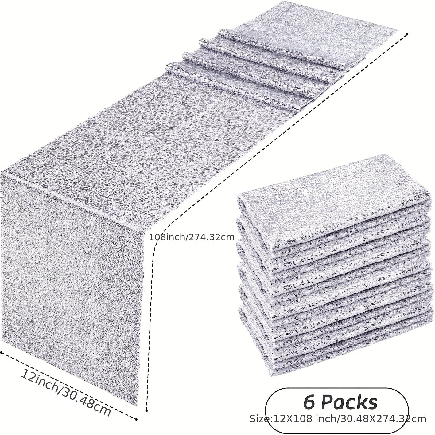 6pcs Sequin Table Runner for Party Decoration