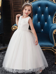Girls Solid Princess Dress Christmas Party Dress