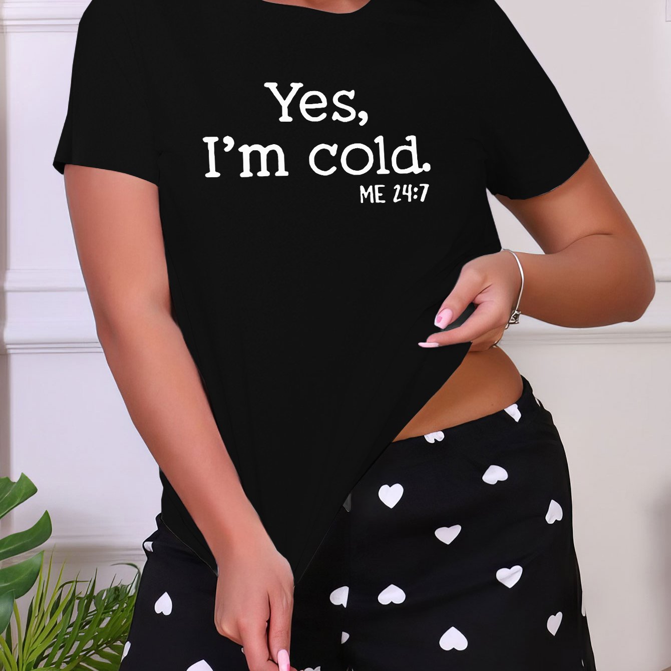 Casual Short Sleeve Crew Neck Women's Sleepwear