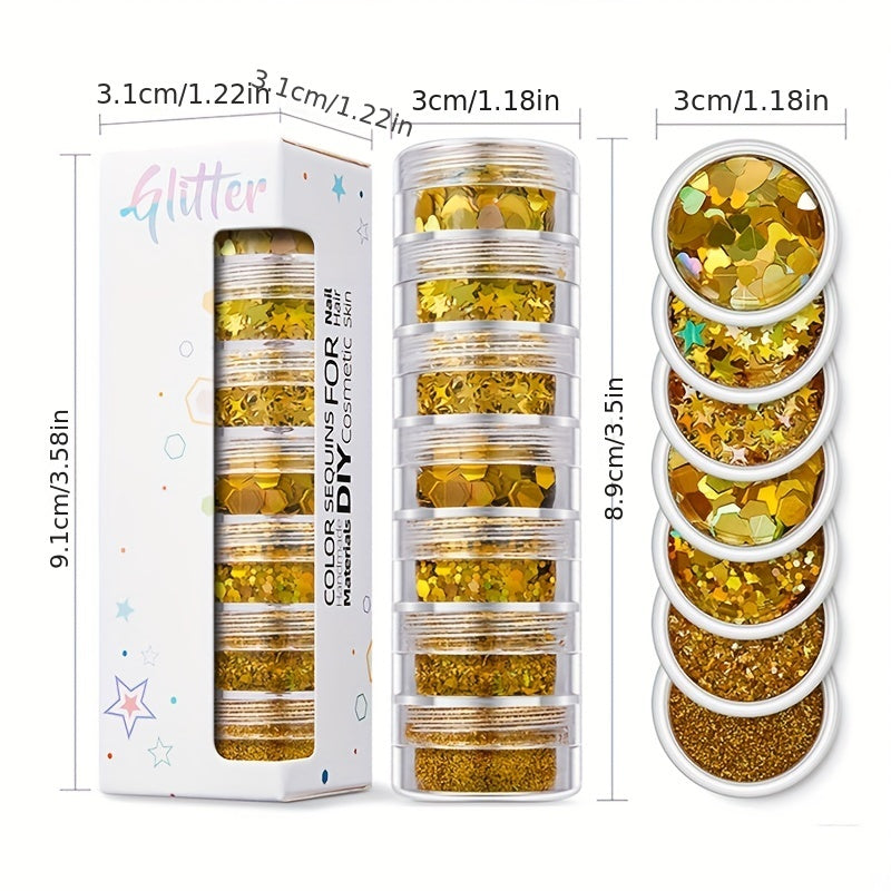 7 Layer Glitter Nail Makeup Crafts DIY Body Makeup Material