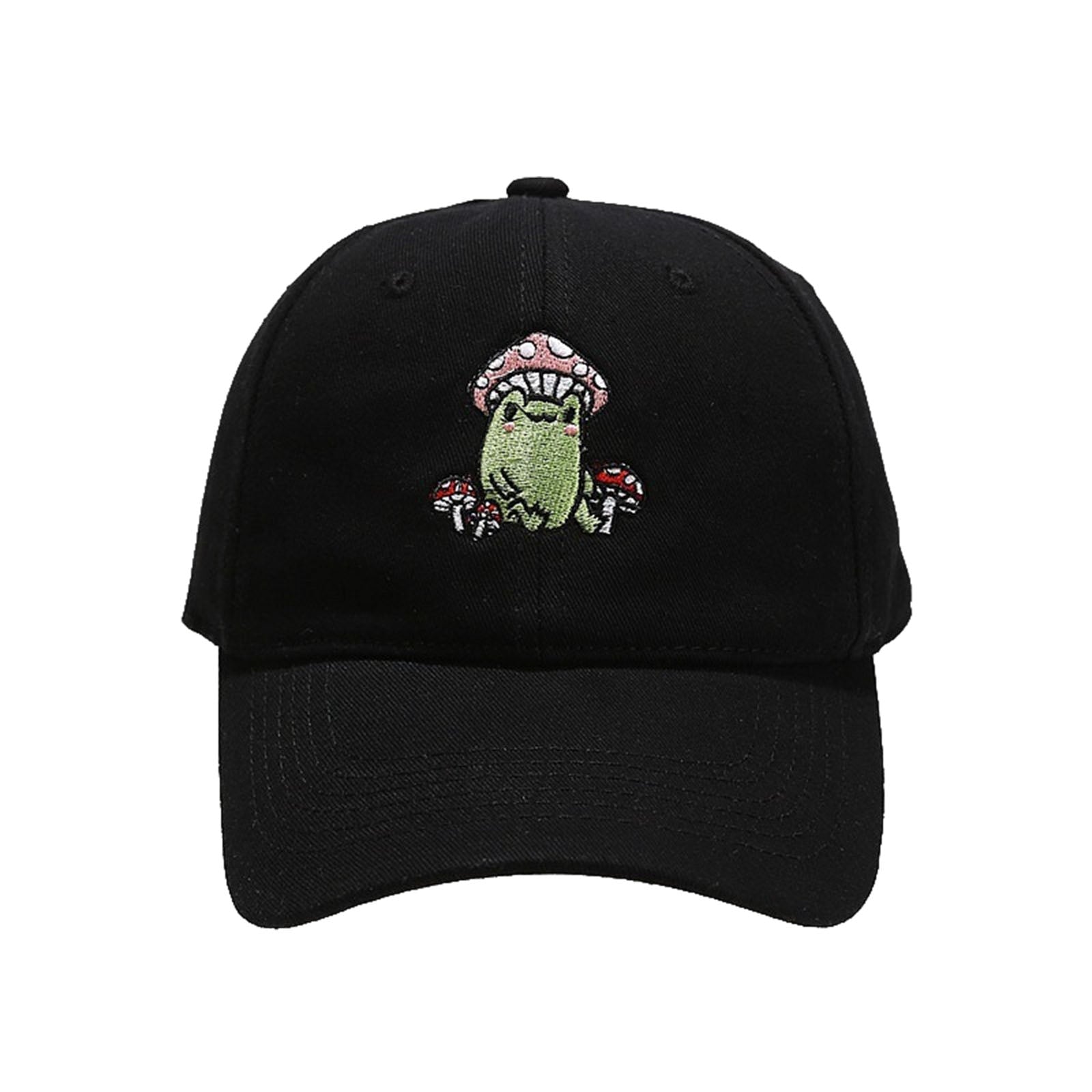 Frog Embroidered Baseball Cap, Absorbent Sweat Hat