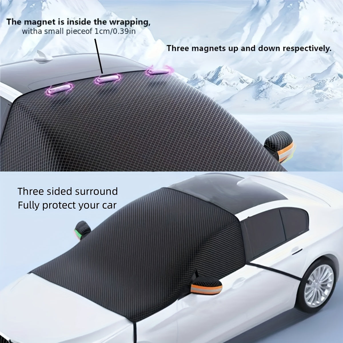 Four Seasons Motors Car Windshield Sunshade with Built-in Magnet