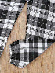 Ruffle Grid Pattern Pants Set