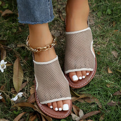 Women's Mesh Sandals Faux Leather Ankle Strap Shoes