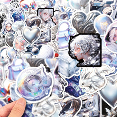 50pcs Silver Graffiti Stickers Waterproof DIY Sticker Pack