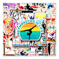 50pcs Gymnastics Waterproof Stickers for Water Bottles Laptops