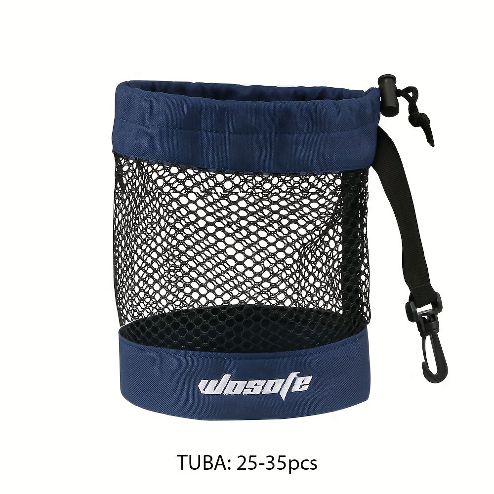 Mesh Golf Ball Bag Drawstring Holder with Hanging Strap