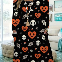 Halloween Dress Women's Skull & Heart Pumpkin Print Tee