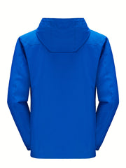 Men's Waterproof Hooded Jacket with Zipper Pocket