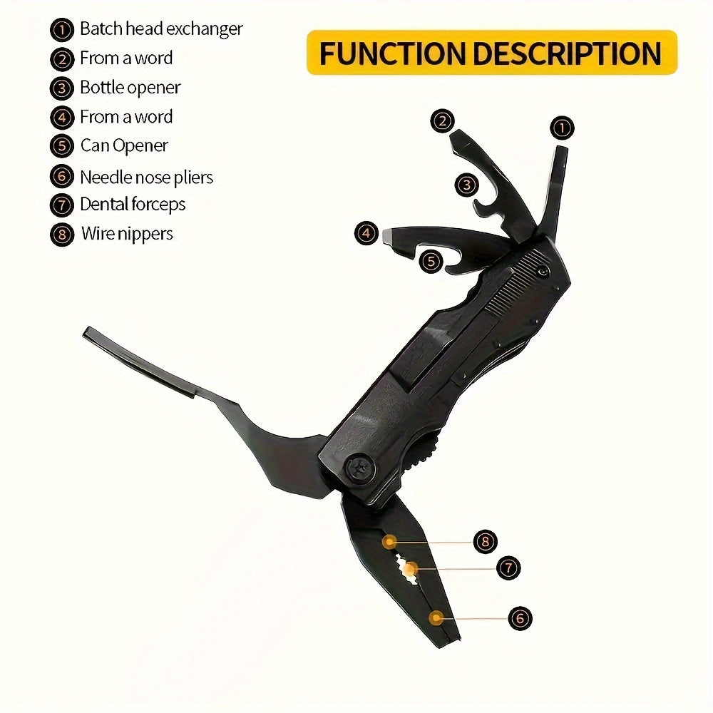 Stainless Steel Tool Multifunctional Plier Screwdrivers Wear Resistant Portable