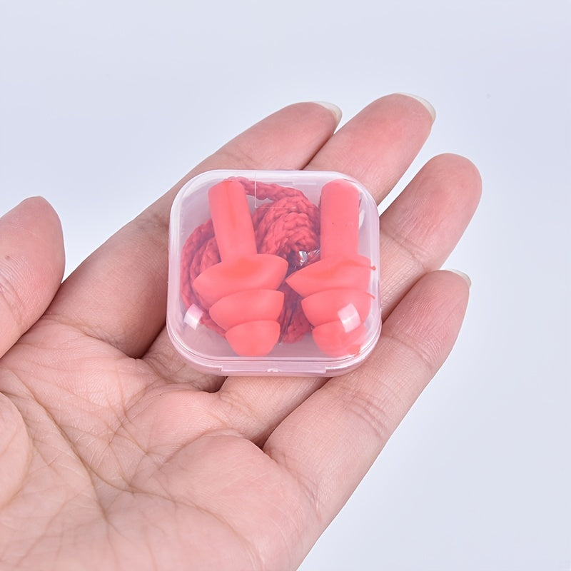 Silicone Earplugs with Waterproof Box Noise Reduction