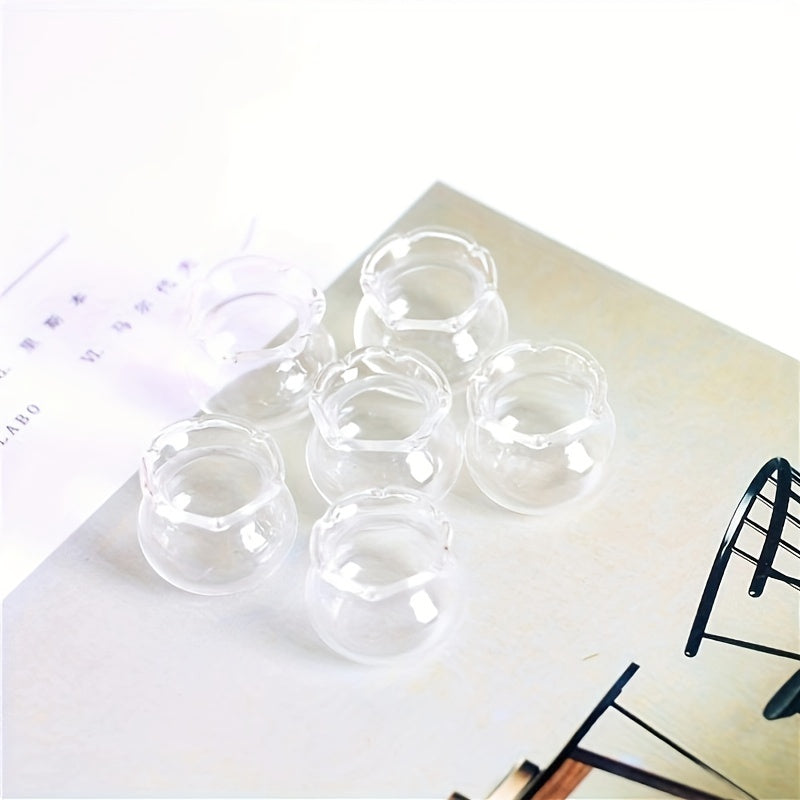 6pcs Dollhouse Food Ornaments Mini Glass Cylinder DIY Micro Landscape